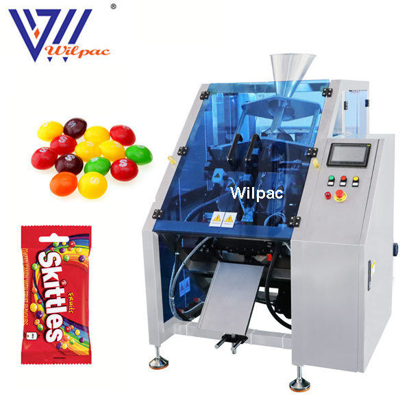 High-speed automatic VFFS form fill seal stand up pouch pillow bag small hard soft gummy candy packing packaging machine