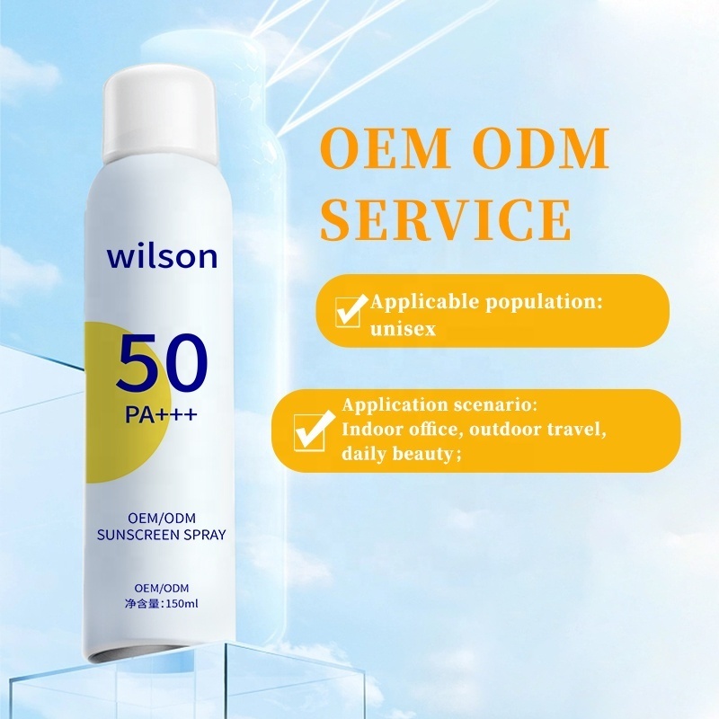 organic mist setting whitining facial suncream  private label sunscreen spray custom oem odm sun block liquid aerosol spray spf