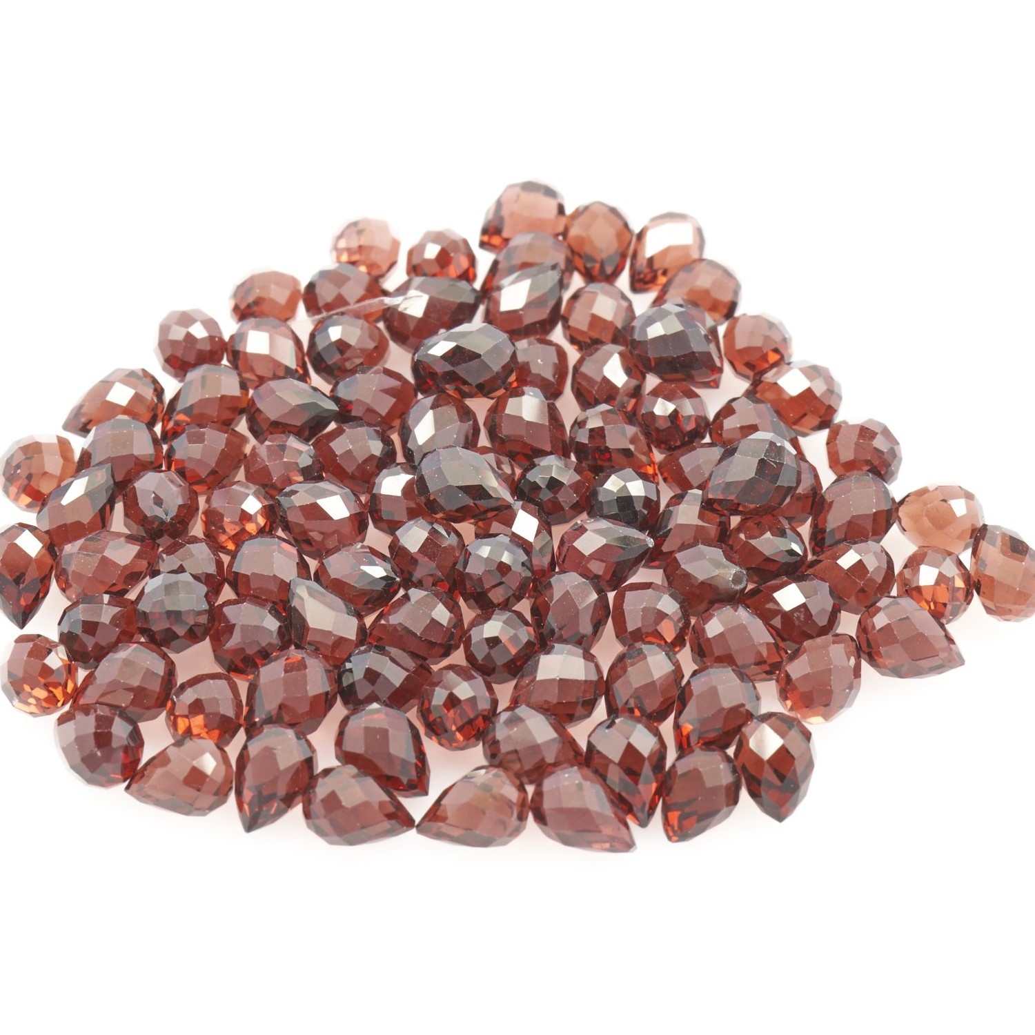 Mozambique Red Garnet teardrop shape faceted Briolette cut loose gemstone polished beads for sale 4mm 6mm