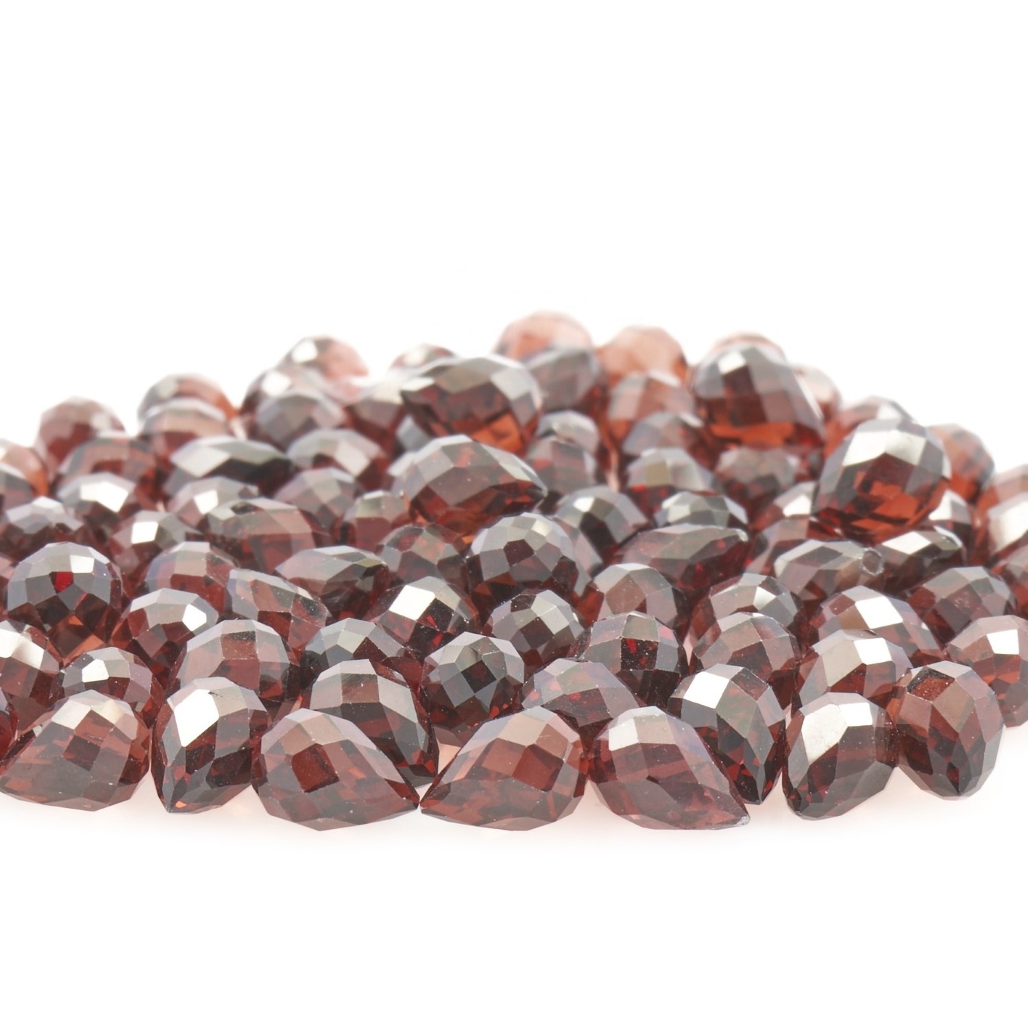 Mozambique Red Garnet teardrop shape faceted Briolette cut loose gemstone polished beads for sale 4mm 6mm