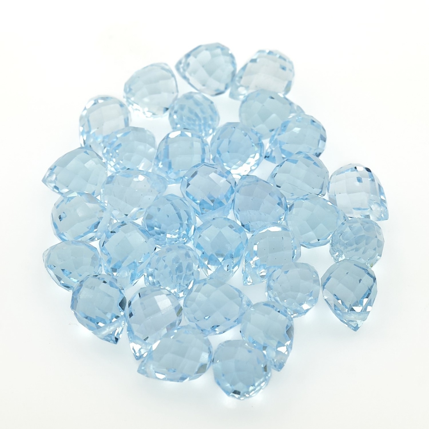 Natural Sky Blue Topaz Gemstone teardrop shape faceted Briolette cut loose gemstone polished beads for sale 5mm 7mm