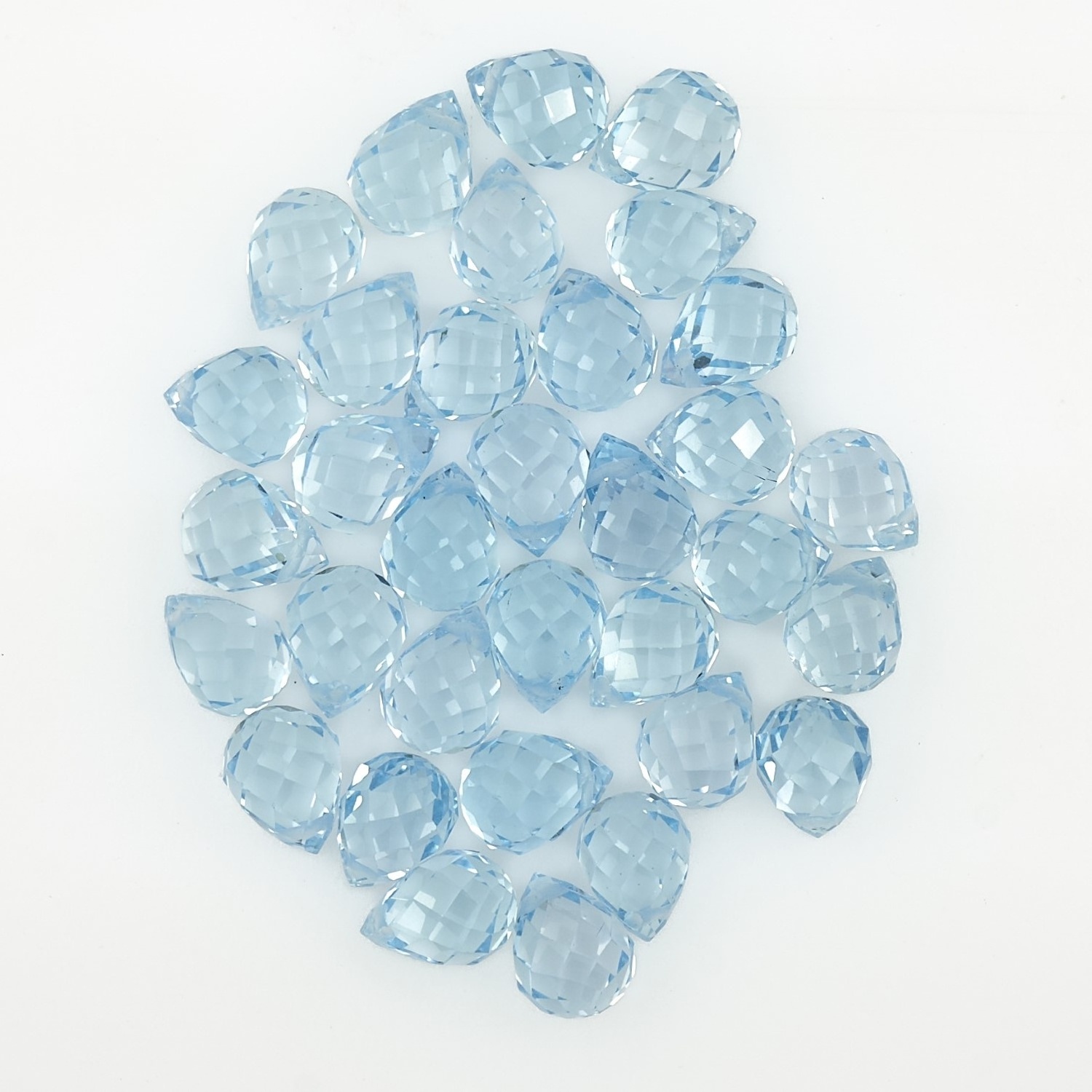 Natural Sky Blue Topaz Gemstone teardrop shape faceted Briolette cut loose gemstone polished beads for sale 5mm 7mm