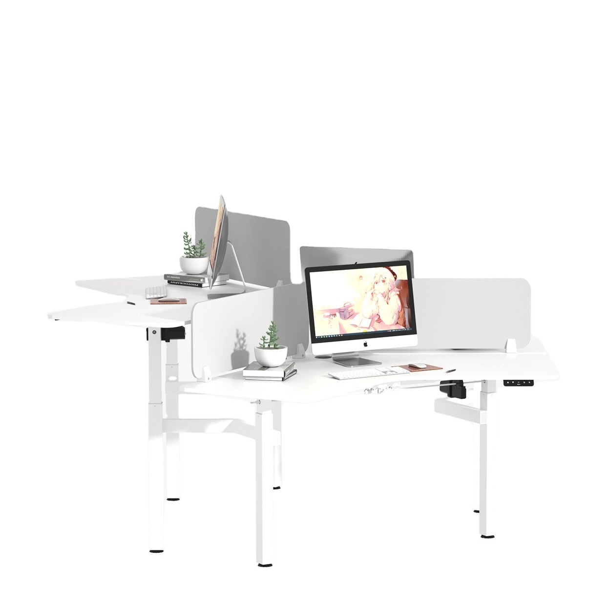 Hot sale metal modern home office two-section electric height adjustable standing lift desk