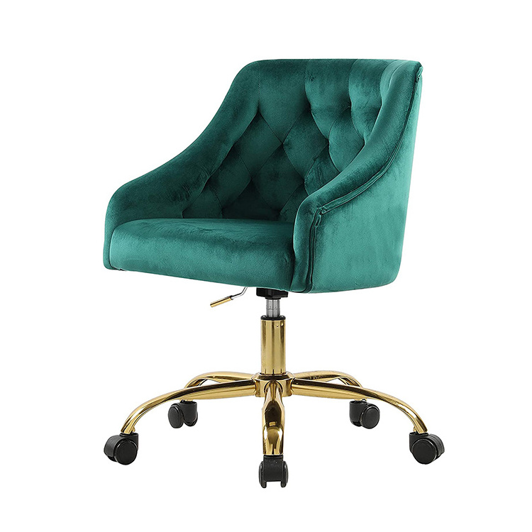 Velvet Fabric Swivel Task Chair for Home Office Ergonomic Comfortable Chair