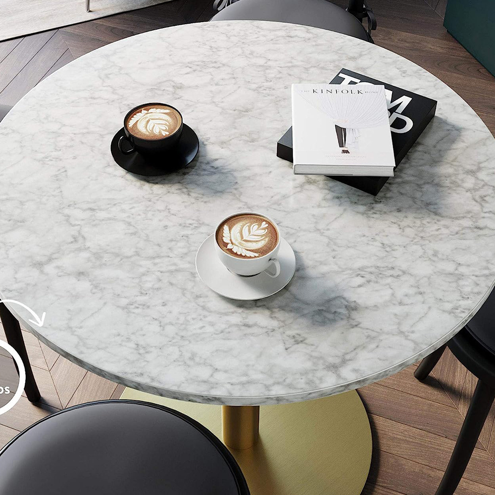 High quality wholesale custom metal legs marble coffee set hotel luxury modern simple office tea table dining table