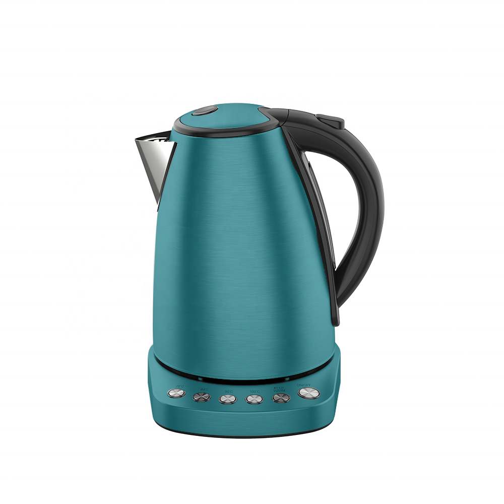 High quality hotel cafe kitchen appliances 1.7L keep warm temp selection electric cordless metal SS tea water kettle