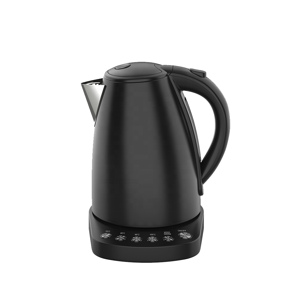 High quality hotel cafe kitchen appliances 1.7L keep warm temp selection electric cordless metal SS tea water kettle