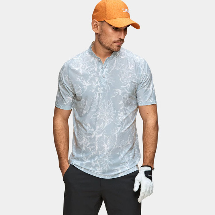 High quality sublimation golf shirt digital full print sublimation collarless polo t shirt