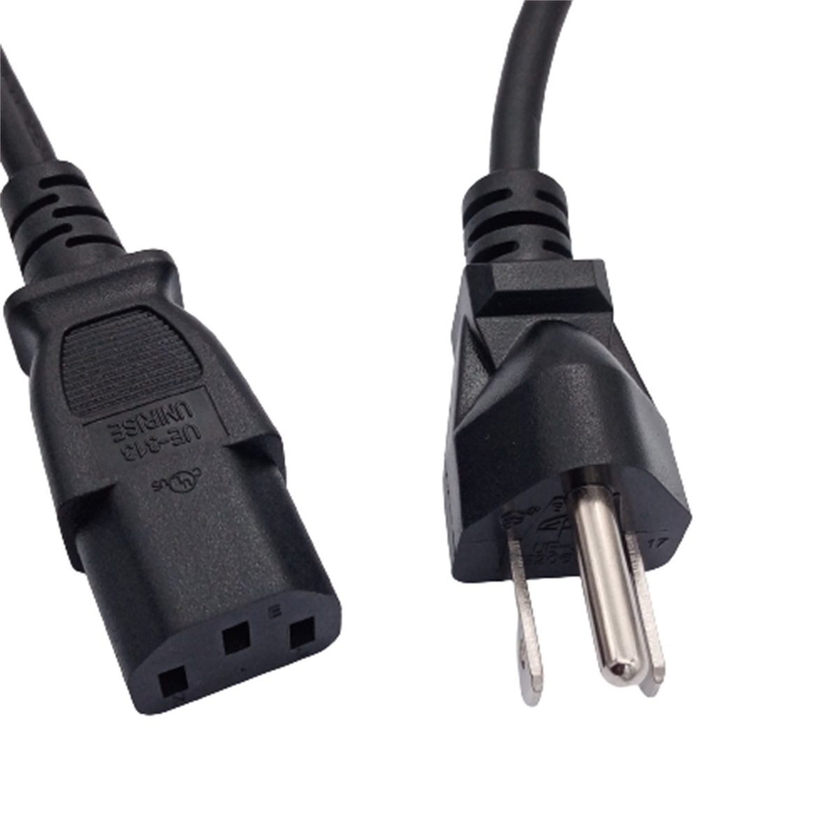 US plug with C13 Power Cord With customized cable length 3 pin 18AWG Power Cable C13 Extension Cord for Computer