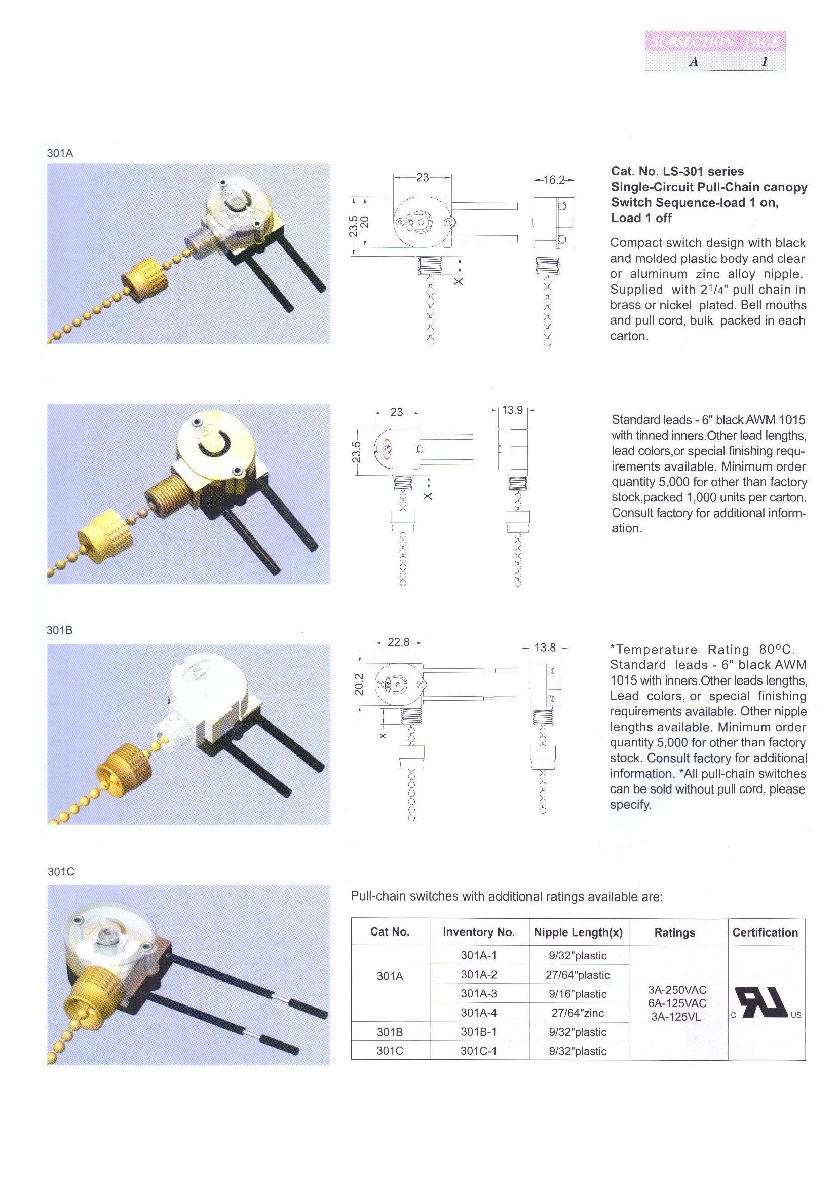 Universal Pull Cord Switch Pull Chain Switch for Ceiling Fan wall lamp