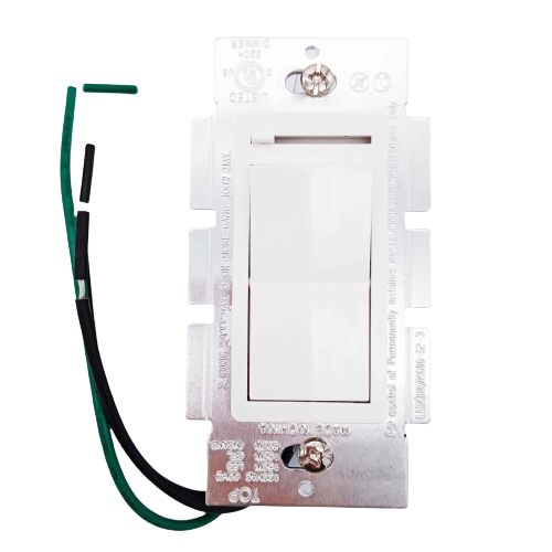 Single Pole Decorator Wall Light dimmer Switch with Wall Plate, 120V On/Off Paddle Switch, Residential Grade - UL Listed