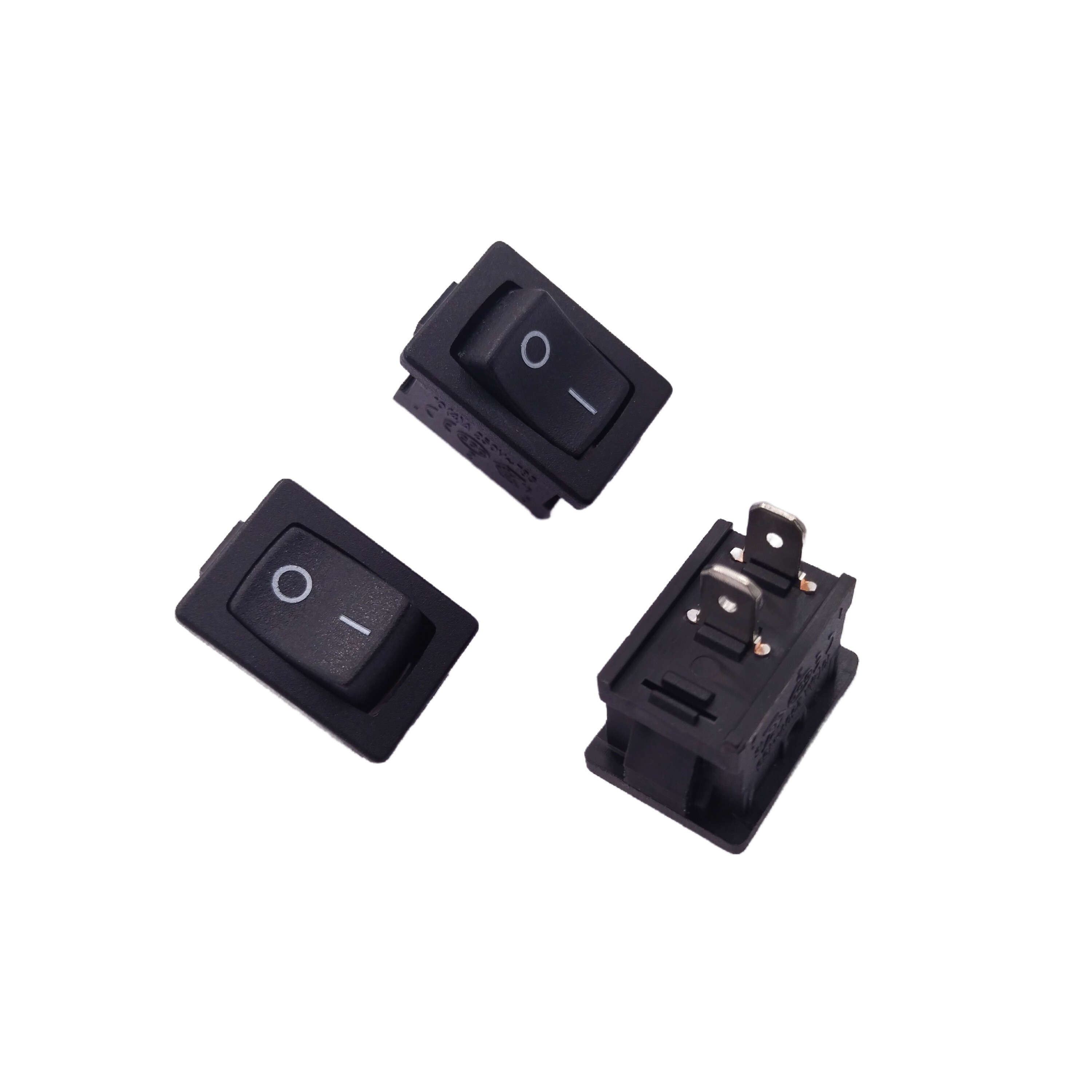 SPST Snap-in ON-Off 2 Pin Snap Rocker Boat Switch Black AC 250V 15A 125V 20A for Car Auto Boat Household Appliances