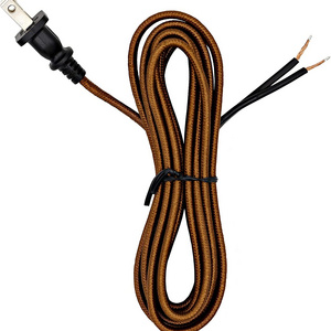 Creative Hobbies SPT-2 UL Listed Black Rayon Cloth Covered Electric Lamp Cord with End Plug