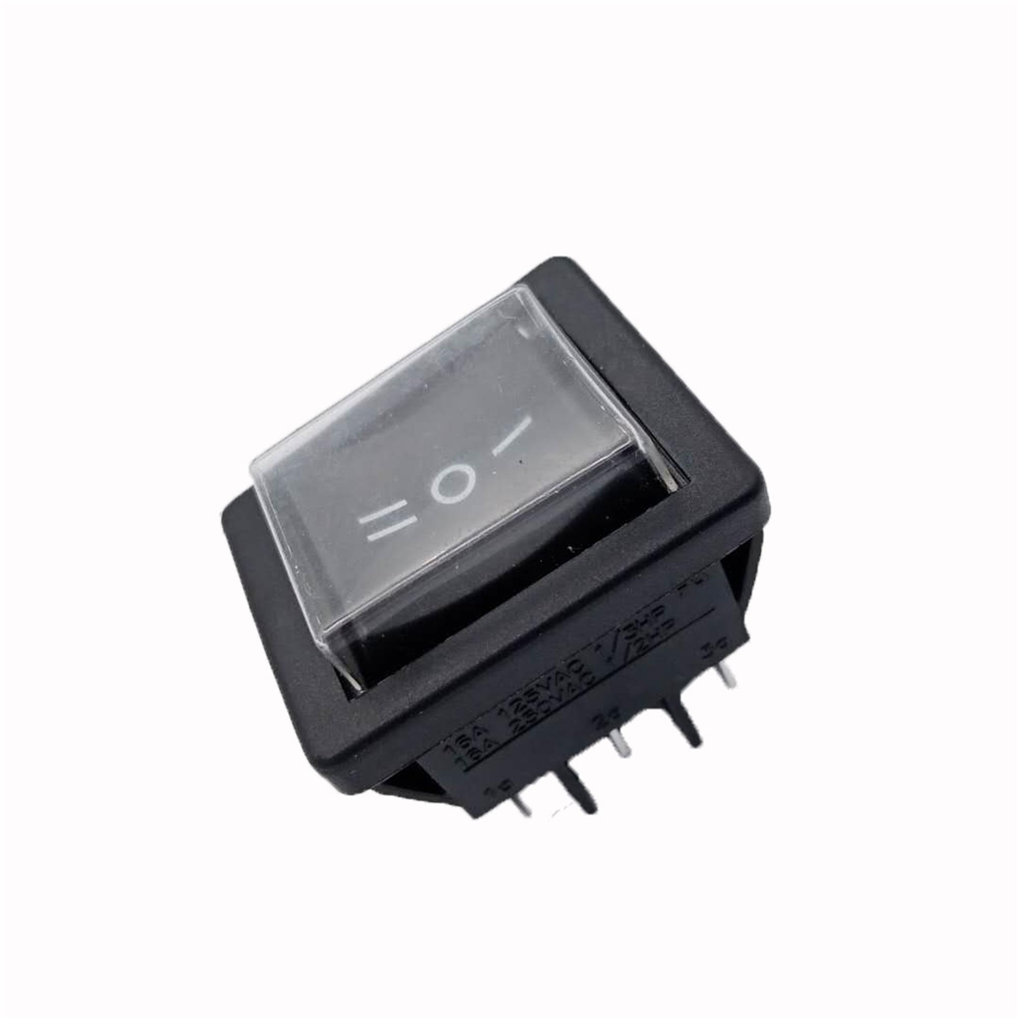 16A 250V 6pin waterproof IP67 on off on DPDT rocker switch