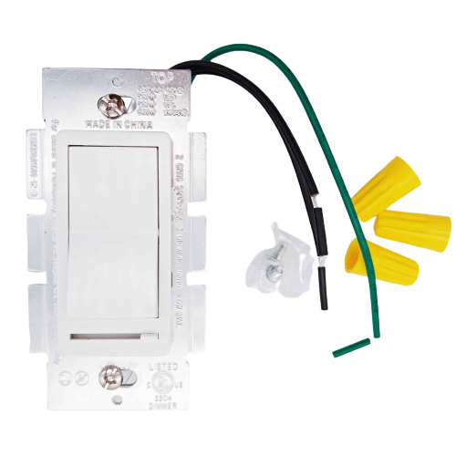 Single Pole Decorator Wall Light dimmer Switch with Wall Plate, 120V On/Off Paddle Switch, Residential Grade - UL Listed