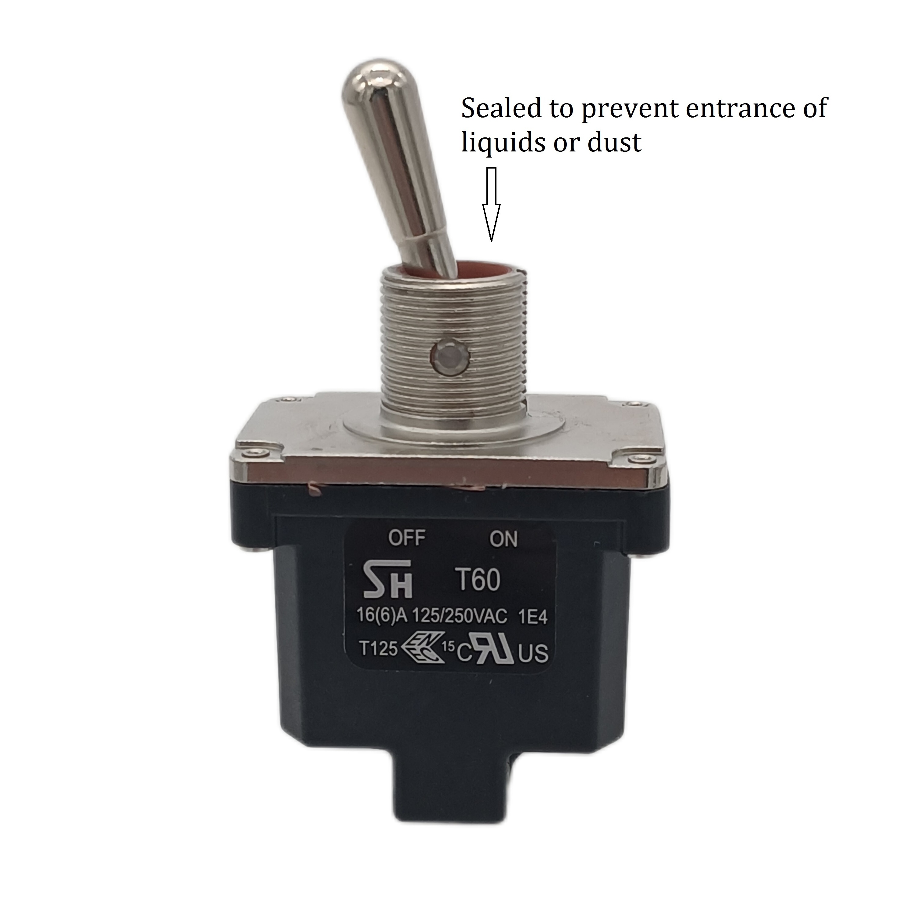 IP68 Waterproof Toggle Switch 12V DC 250V AC 16A Heavy Duty Toggle Switch