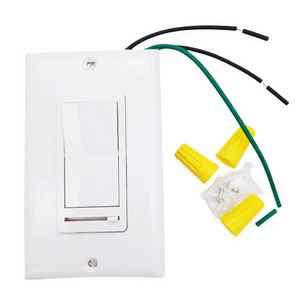 Single Pole Decorator Wall Light dimmer Switch with Wall Plate, 120V On/Off Paddle Switch, Residential Grade - UL Listed