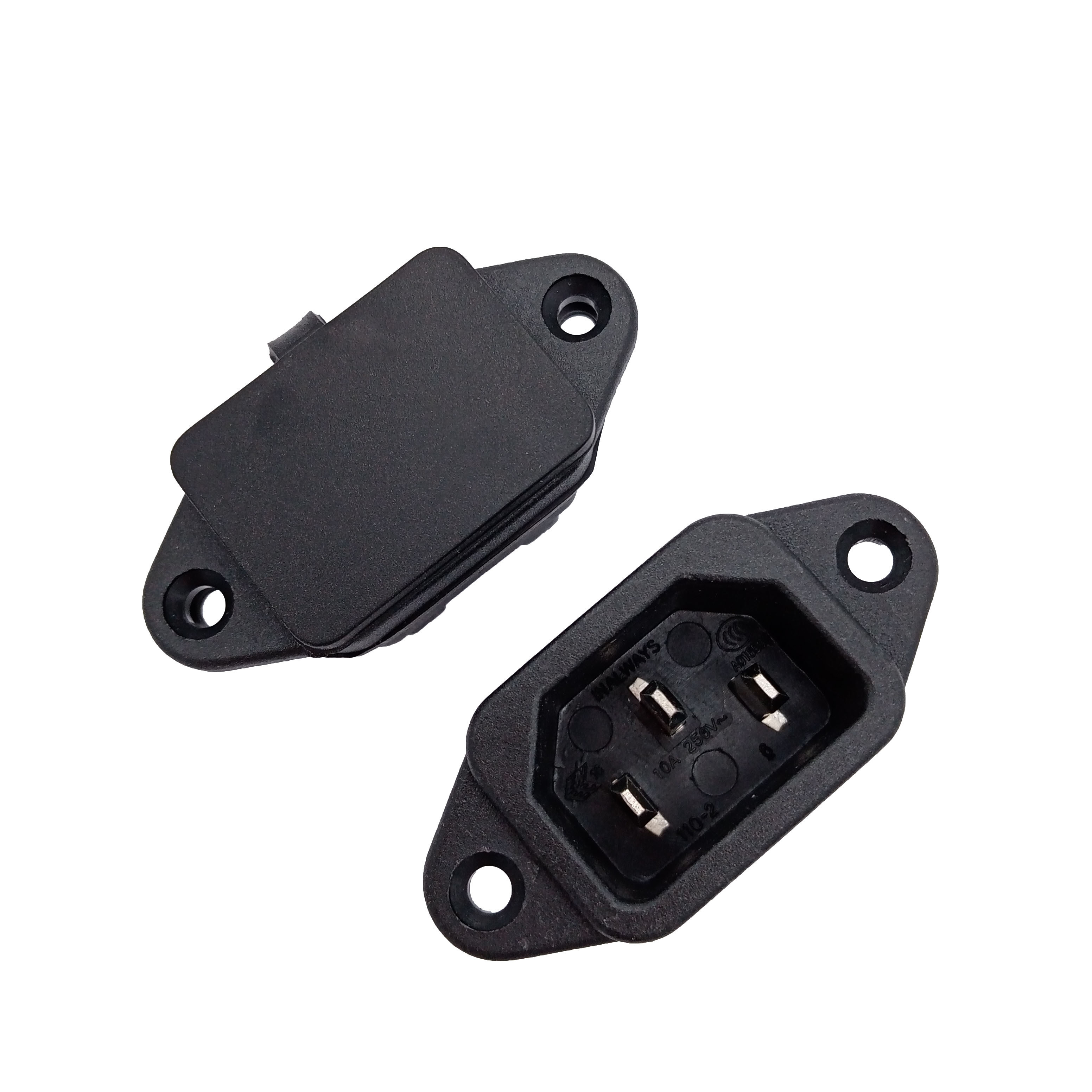 3 Pin IEC 320 C14 outlet 10A 250V IEC connector with Waterproof Cover