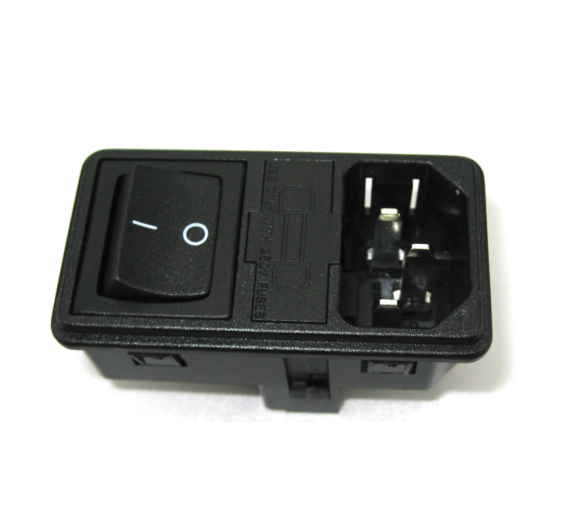 0717 Ac Power Socket With Red Black Green Rocker Switch 3pin And Fuse 15a 250v 3 In 1 Connector Socket with Two Fuses