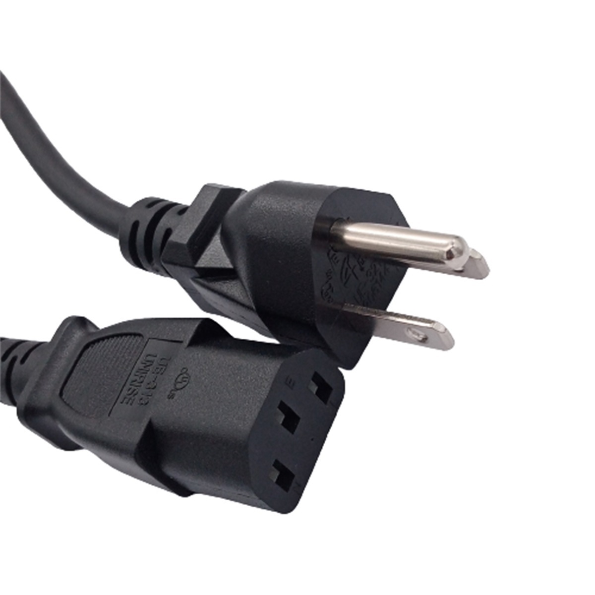 US plug with C13 Power Cord With customized cable length 3 pin 18AWG Power Cable C13 Extension Cord for Computer