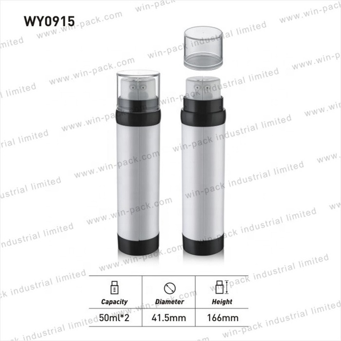 100ml airless double serum bottle 50ml*2 dual chamber airless bottle