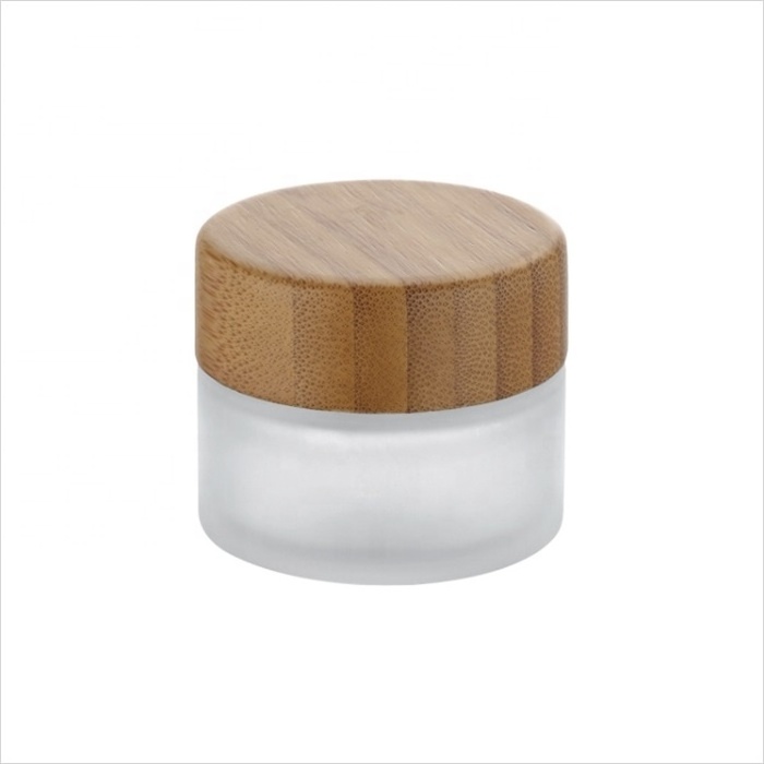 30g 50g 100g glass bamboo cosmetic packaging glass jars with lids cosmetics cream packaging