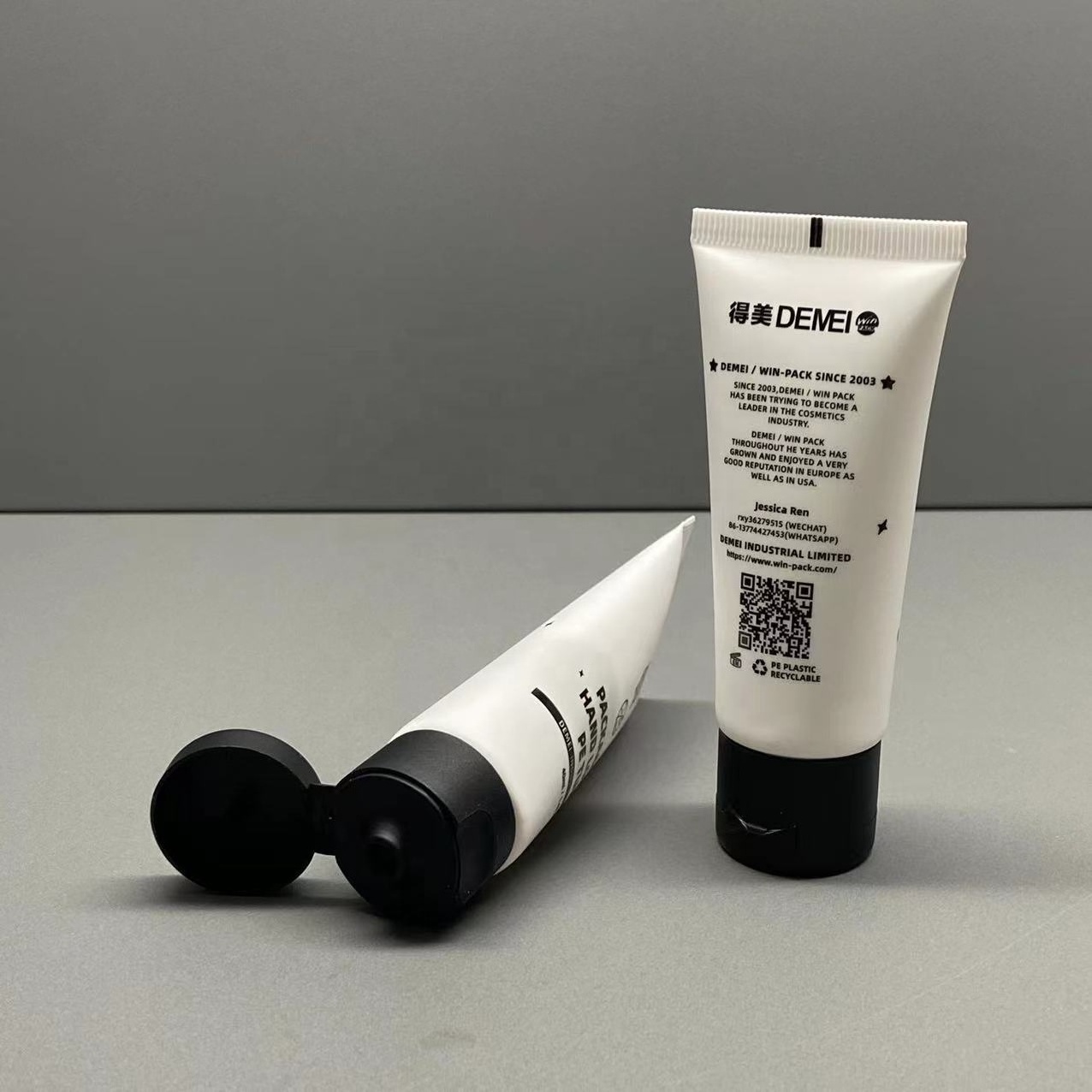 40ml matte white plastic soft tube PE plastic hand cream BB tube