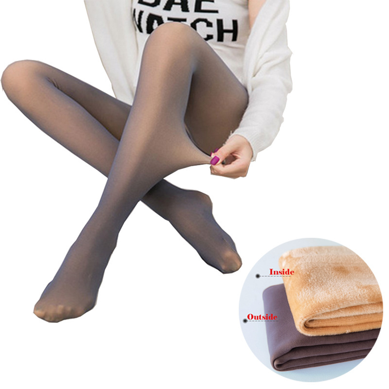 Women's Clothing Winter Warm High Waist Leggings Elastic Thermal Elastic Fleece Lined Slimming Thick Pantyhose Tights For Women