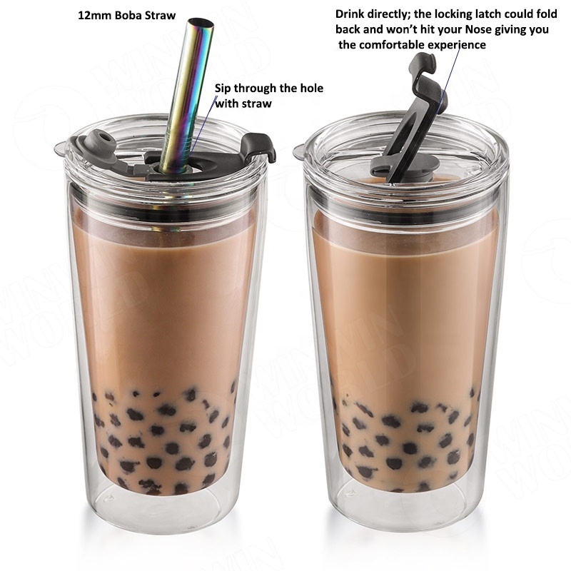 Glass Tumbler With Silicone Sleeve,Glass Iced Coffee Cup,Reusable Cup For Hot & Cold Manufacturer Direct Sales