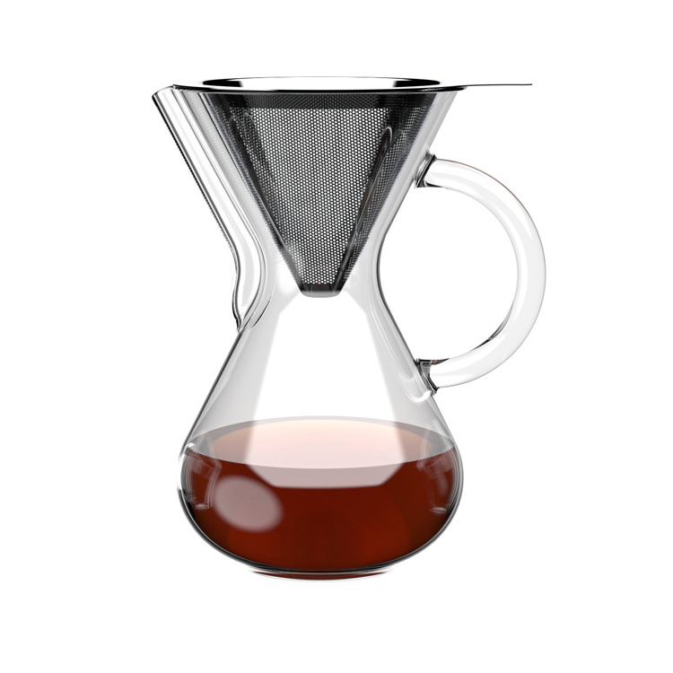 Travel Coffee Maker Custom BPA Free Glass Coffee Maker With Stainless Steel Coffee Drip Set