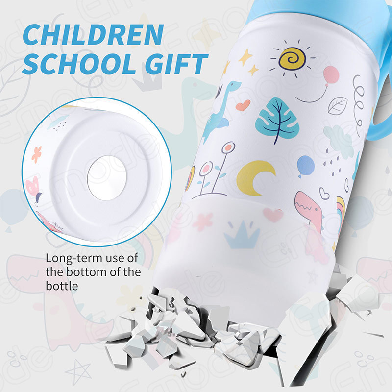 Kids Water Bottle with Straw Lid | Vacuum Insulated Stainless Steel Double Walled Tumbler Travel Cup Thermal Mug for School