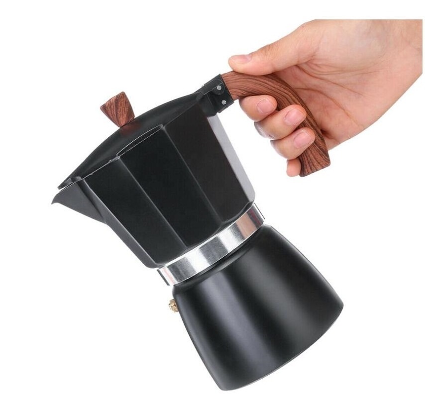 Moka Coffee Pot Aluminum Induction 6Cup, Stovetop Espresso Coffee Maker,Classic Italian Aluminum Moka Pot with Soft Touch Handle