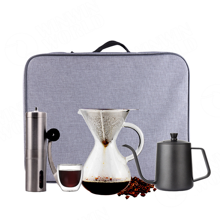 New Design Coffee Tools Drip Coffee Set Pour Over Set Hand Brew  Coffee Gift Set with travel bag