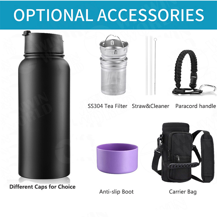 18/32OZ Gym Wholesale Thermoses Sport Double Wall Vacuum Flask Insulated Stainless Steel Drink Water Bottle With Logo Straw Lid