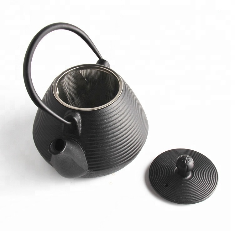 Black Cast Iron Japanese Teapot With Tea Filter,Black Classic Pot And Tea Cup With saucer