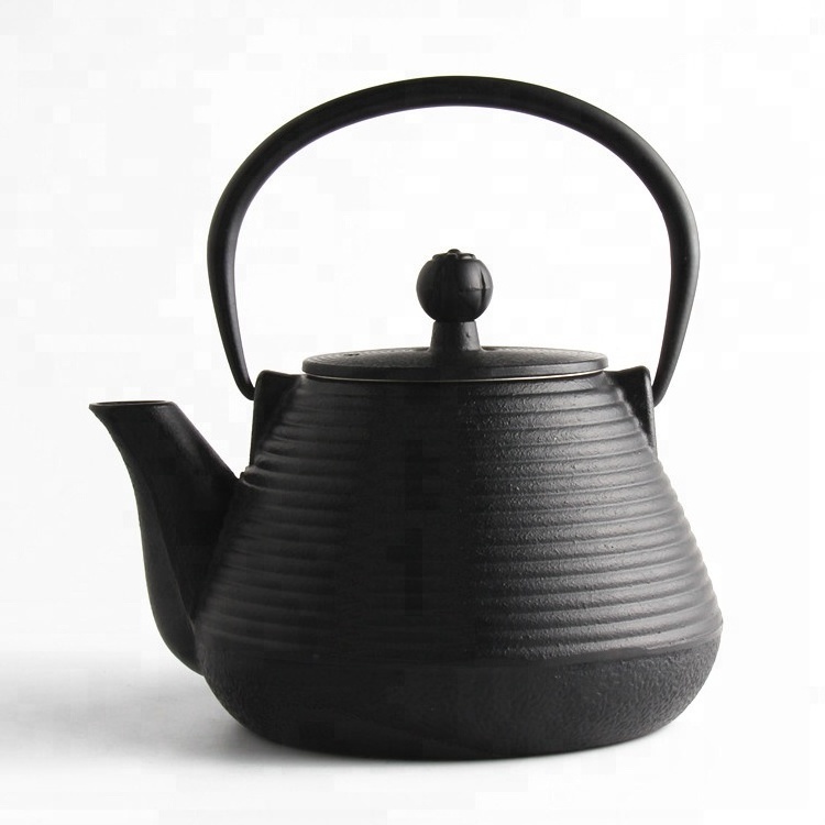 Black Cast Iron Japanese Teapot With Tea Filter,Black Classic Pot And Tea Cup With saucer