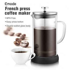 French Press Coffee Maker, Coffee Presses Glass Double Wall Insulated Hot Cold Brew Coffee Tea Maker Espresso Pot With 3 Filters