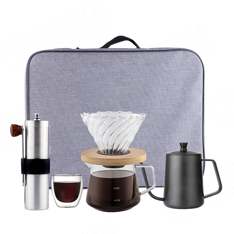 New Design Coffee Tools Drip Coffee Set Pour Over Set Hand Brew  Coffee Gift Set with travel bag