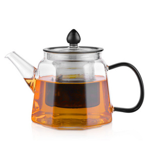 Borosilicate Glass Tea Pot Brewing Loose Leaf Green Tea Brewer Stovetop Heat Resistant Glass Teapots WIth Infuser