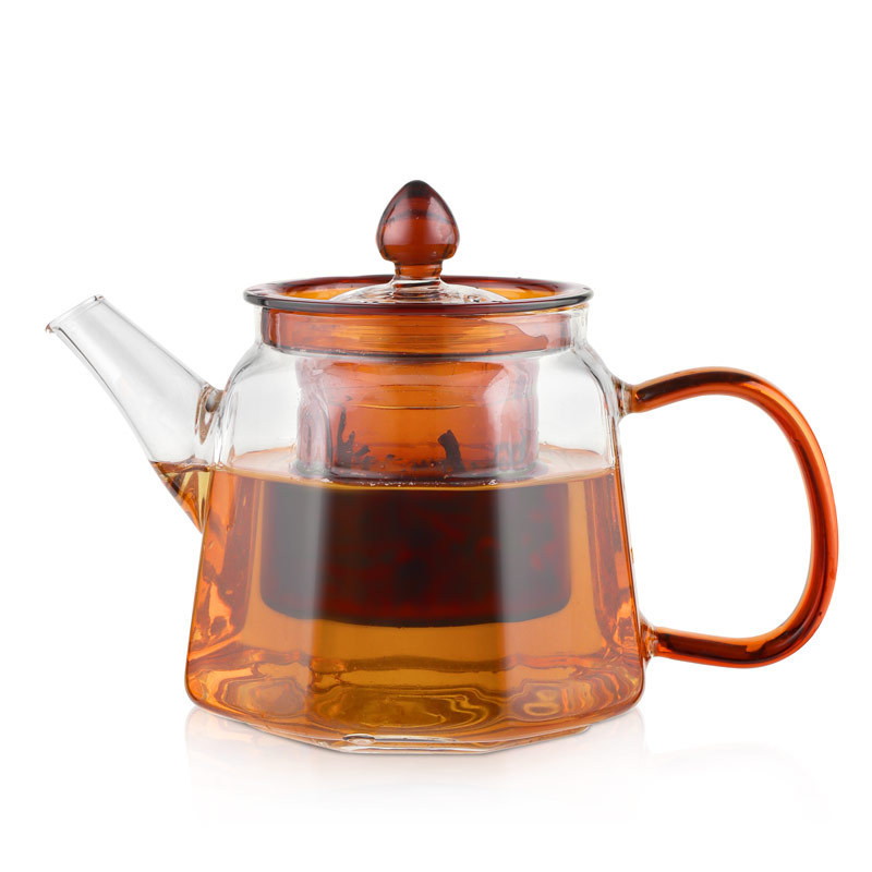 Borosilicate Glass Tea Pot Brewing Loose Leaf Green Tea Brewer Stovetop Heat Resistant Glass Teapots WIth Infuser