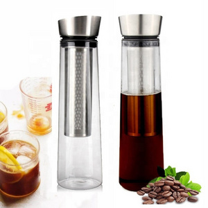 New Arrival Borosilicate Glass Cold Brew Coffee Maker Pot Bottle With Stainless Steel Coffee Tea Strainer And Leakage Proof Cap