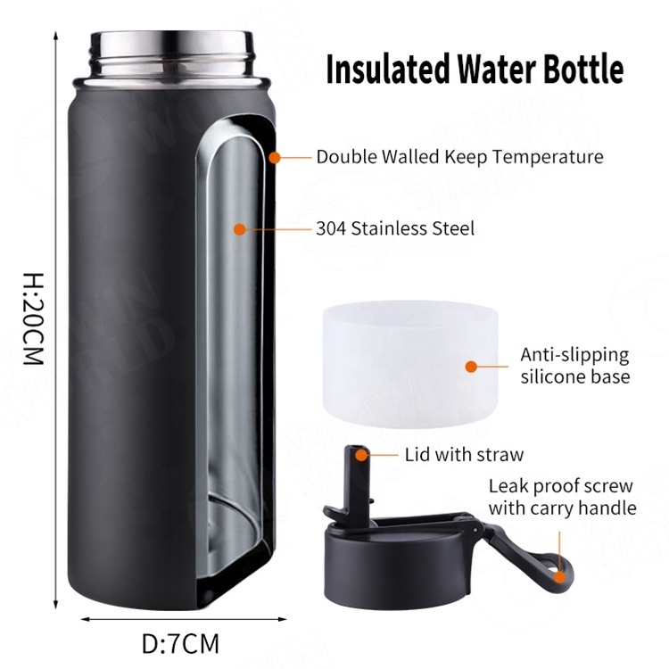 Kids Water Bottle 16 oz Stainless Steel Vacuum Insulated Wide Flask with Leakproof Spout Lid