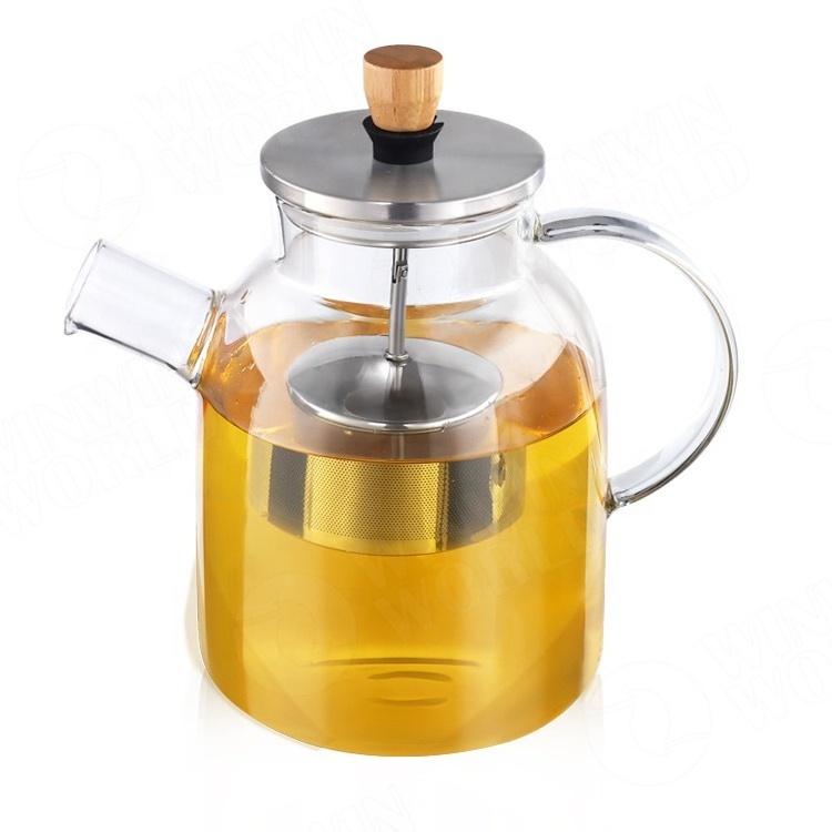 Hot Selling Wholesale Glass Teapot with Removable Infuser, Stovetop Safe Tea Kettle, Blooming and Loose Leaf Tea Maker Set