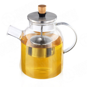 Hot Selling Wholesale Glass Teapot with Removable Infuser, Stovetop Safe Tea Kettle, Blooming and Loose Leaf Tea Maker Set