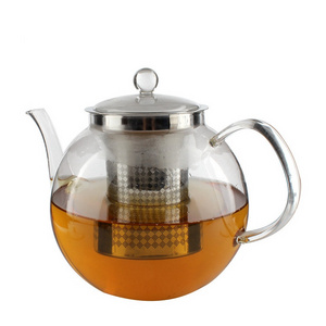 Top Seller 1000ml Clear Kettle Tea Cup Set High Borosilicate Teapot Glass Tea Pot With Stainless Steel Infuser Strainer Filter