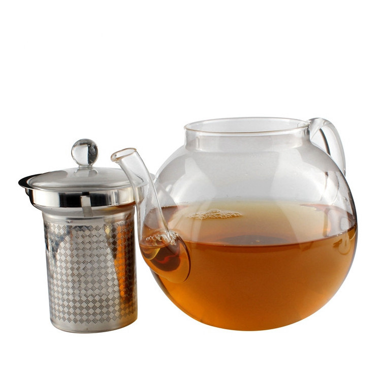 Top Seller 1000ml Clear Kettle Tea Cup Set High Borosilicate Teapot Glass Tea Pot With Stainless Steel Infuser Strainer Filter