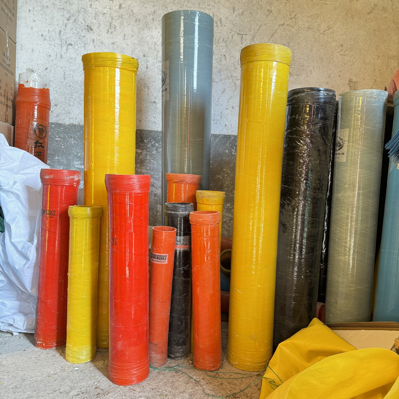 hot sale fiberglass firework cake or display shell fireworks 5 inches mortar tubes for Parties