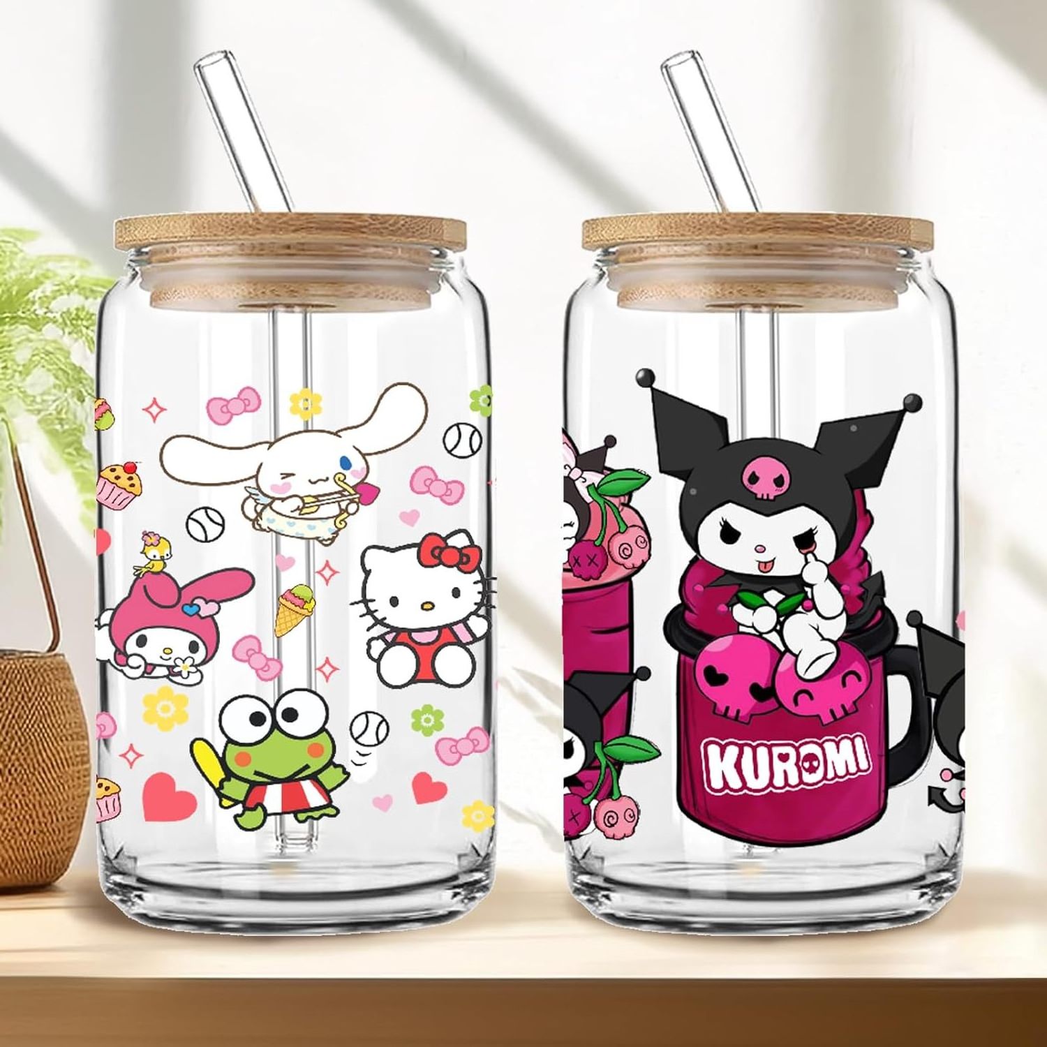 Cute Kitty Transfer Stickers for Glass Cups, UV DTF Rub on Transfers for 16OZ Glass Cups Furniture Crafts DIY