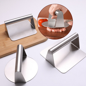 Custom Stainless Steel Hamburger Press Patty Maker Mold Round Square Smash Burger Press For Griddle