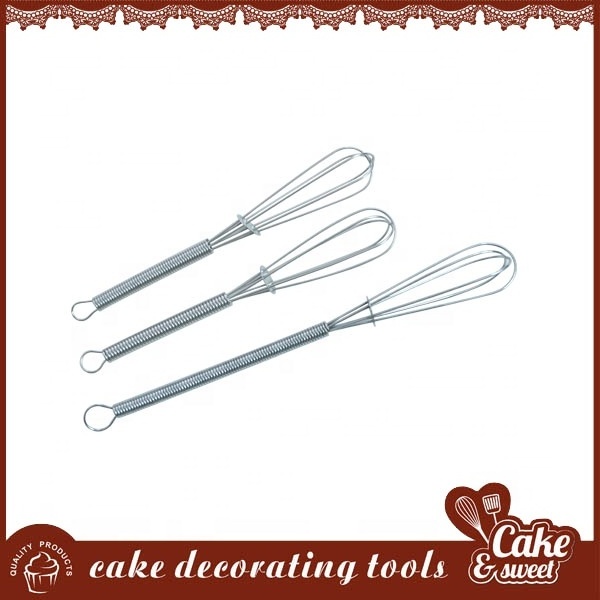 Top selling high quality custom size 8.5 10 12 inch rolling stainless steel hand mini metal egg whisk